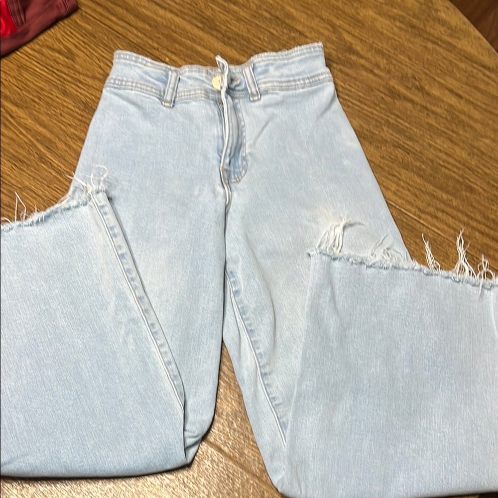 Zara Light Blue Frayed Hem children’s Jeans